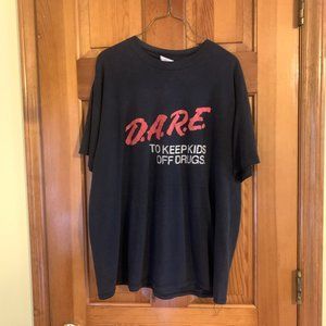 Dare To Keep Kids Off Drugs VTG Tee Size XL Black